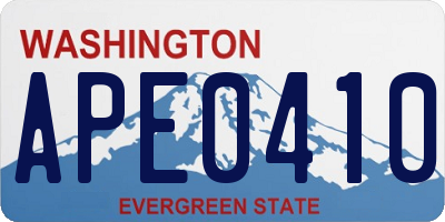 WA license plate APE0410
