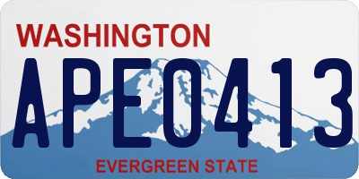 WA license plate APE0413