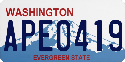 WA license plate APE0419