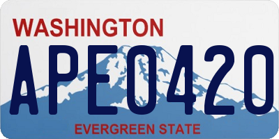 WA license plate APE0420
