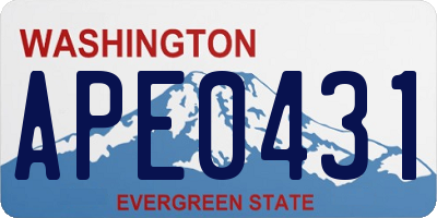 WA license plate APE0431