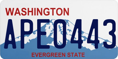 WA license plate APE0443
