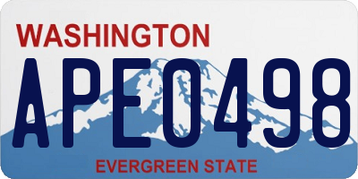 WA license plate APE0498