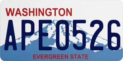 WA license plate APE0526