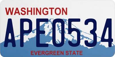 WA license plate APE0534