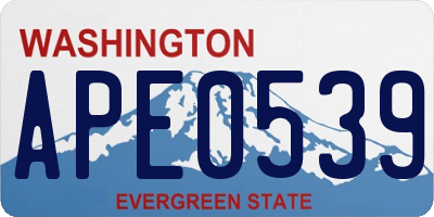 WA license plate APE0539
