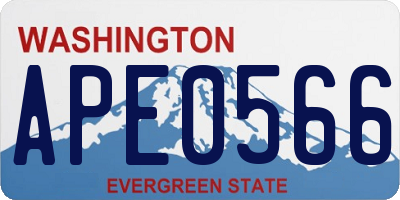 WA license plate APE0566