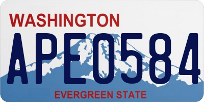 WA license plate APE0584