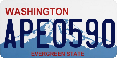 WA license plate APE0590