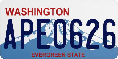 WA license plate APE0626