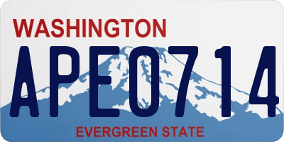 WA license plate APE0714