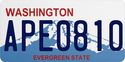 WA license plate APE0810