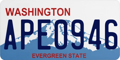 WA license plate APE0946