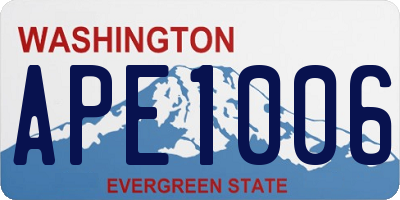 WA license plate APE1006