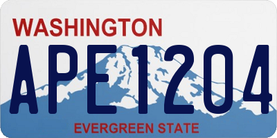 WA license plate APE1204