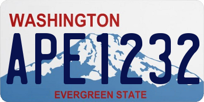 WA license plate APE1232