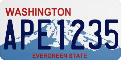 WA license plate APE1235