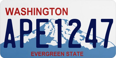 WA license plate APE1247