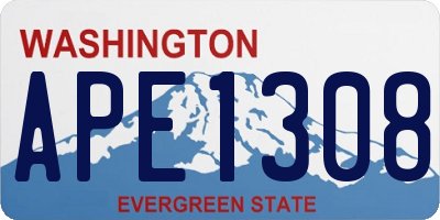 WA license plate APE1308