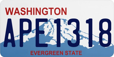 WA license plate APE1318
