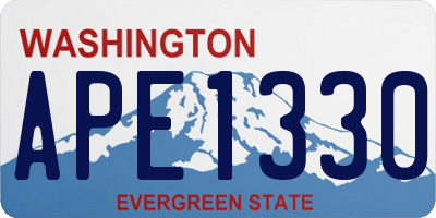 WA license plate APE1330