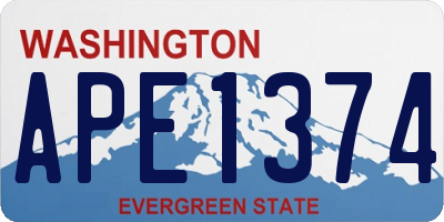 WA license plate APE1374