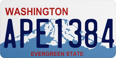 WA license plate APE1384