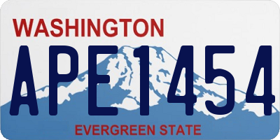 WA license plate APE1454