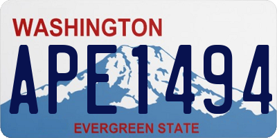 WA license plate APE1494