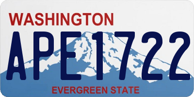 WA license plate APE1722