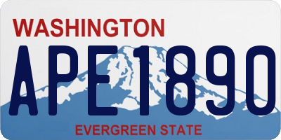 WA license plate APE1890