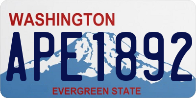 WA license plate APE1892