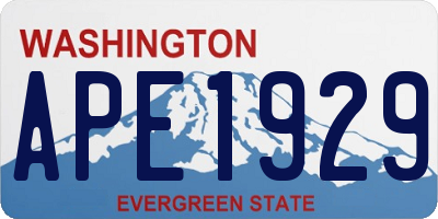 WA license plate APE1929