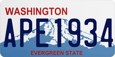WA license plate APE1934