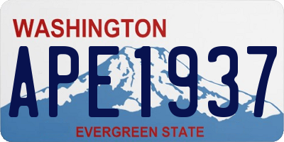 WA license plate APE1937