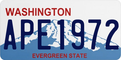 WA license plate APE1972