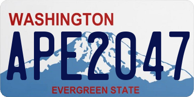 WA license plate APE2047