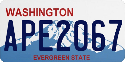 WA license plate APE2067