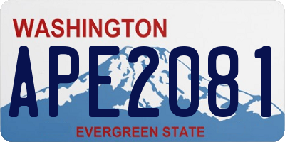 WA license plate APE2081