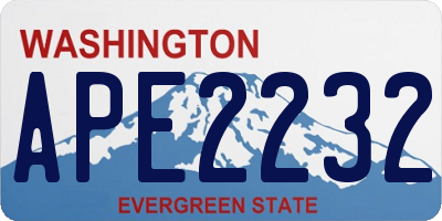 WA license plate APE2232