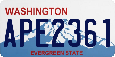 WA license plate APE2361