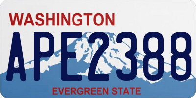 WA license plate APE2388