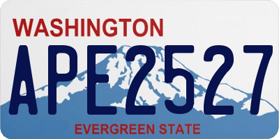 WA license plate APE2527