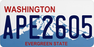 WA license plate APE2605