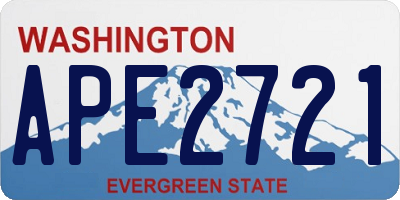 WA license plate APE2721