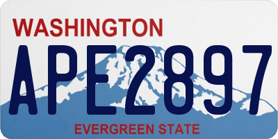 WA license plate APE2897