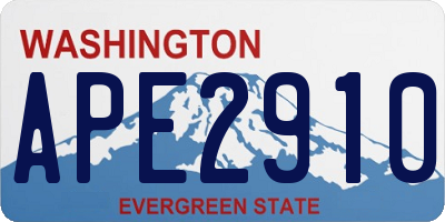 WA license plate APE2910