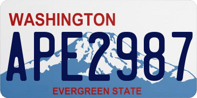 WA license plate APE2987