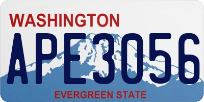 WA license plate APE3056