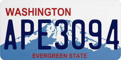 WA license plate APE3094